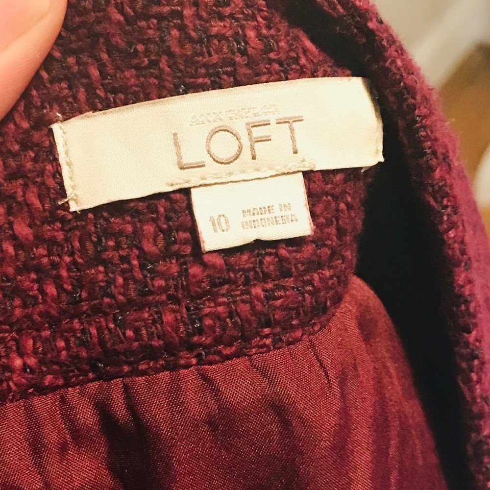 LOFT Tweed Zipper Skirt - Picture 4 of 5